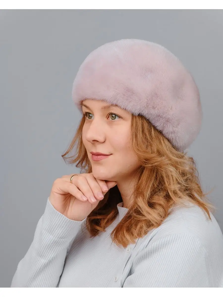 Берет шапка зимний норковый