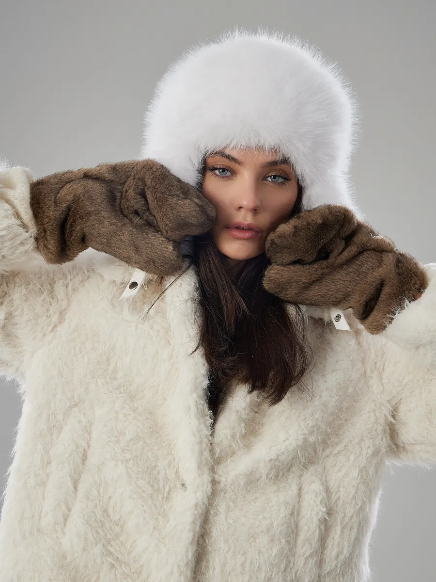 Варежки зимние женские эко мех