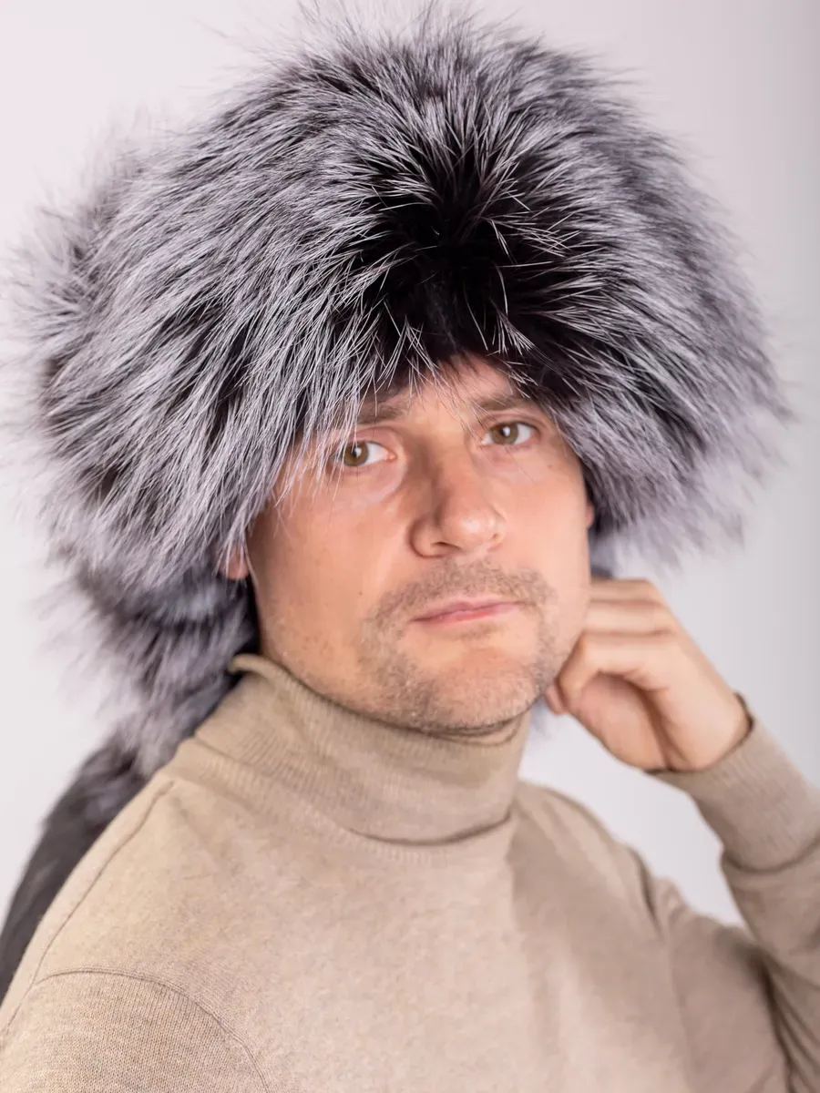 Шапка ушанка кожаная малахай