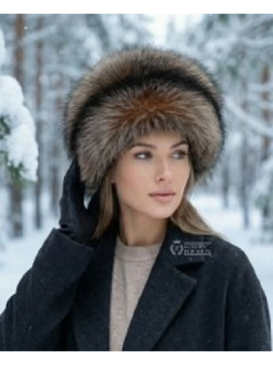 Шапка зимняя меховая чернобурка
