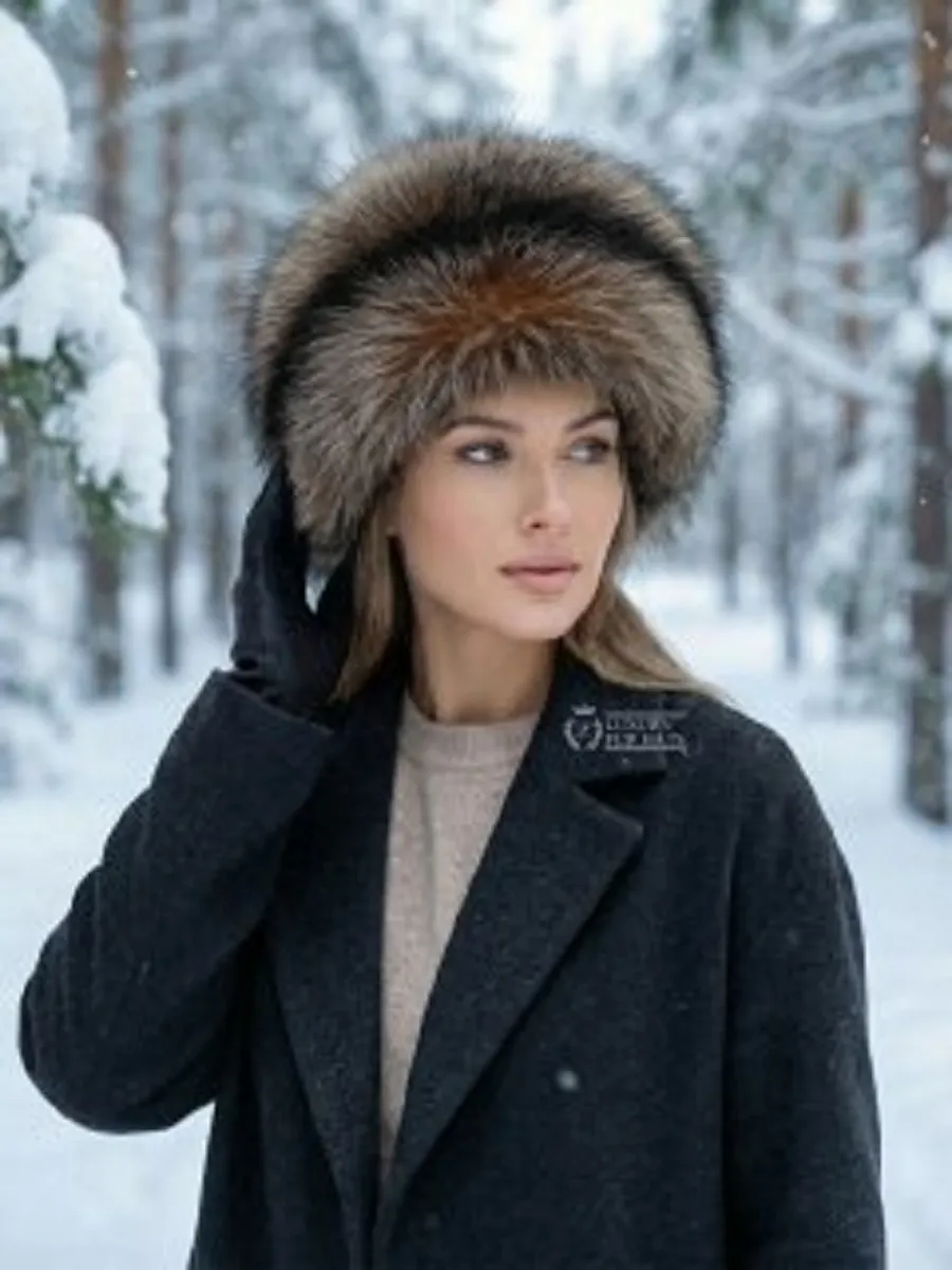 Шапка зимняя меховая чернобурка