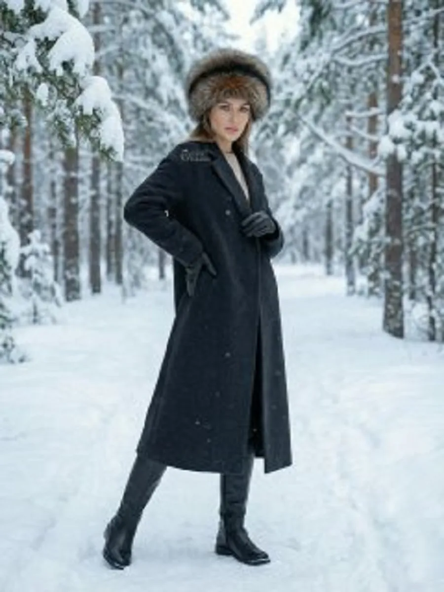 Шапка зимняя меховая чернобурка