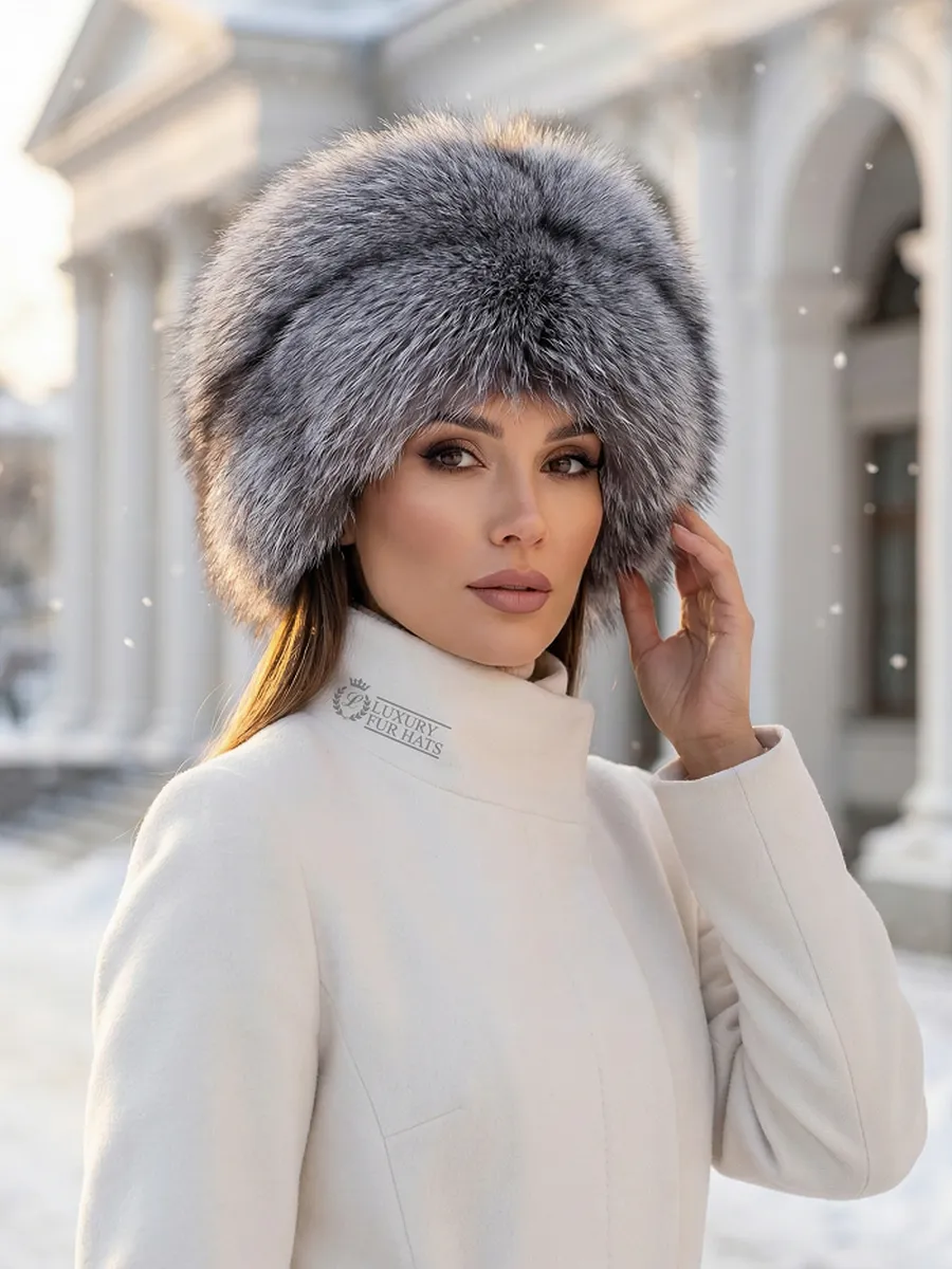 Шапка зимняя меховая чернобурка