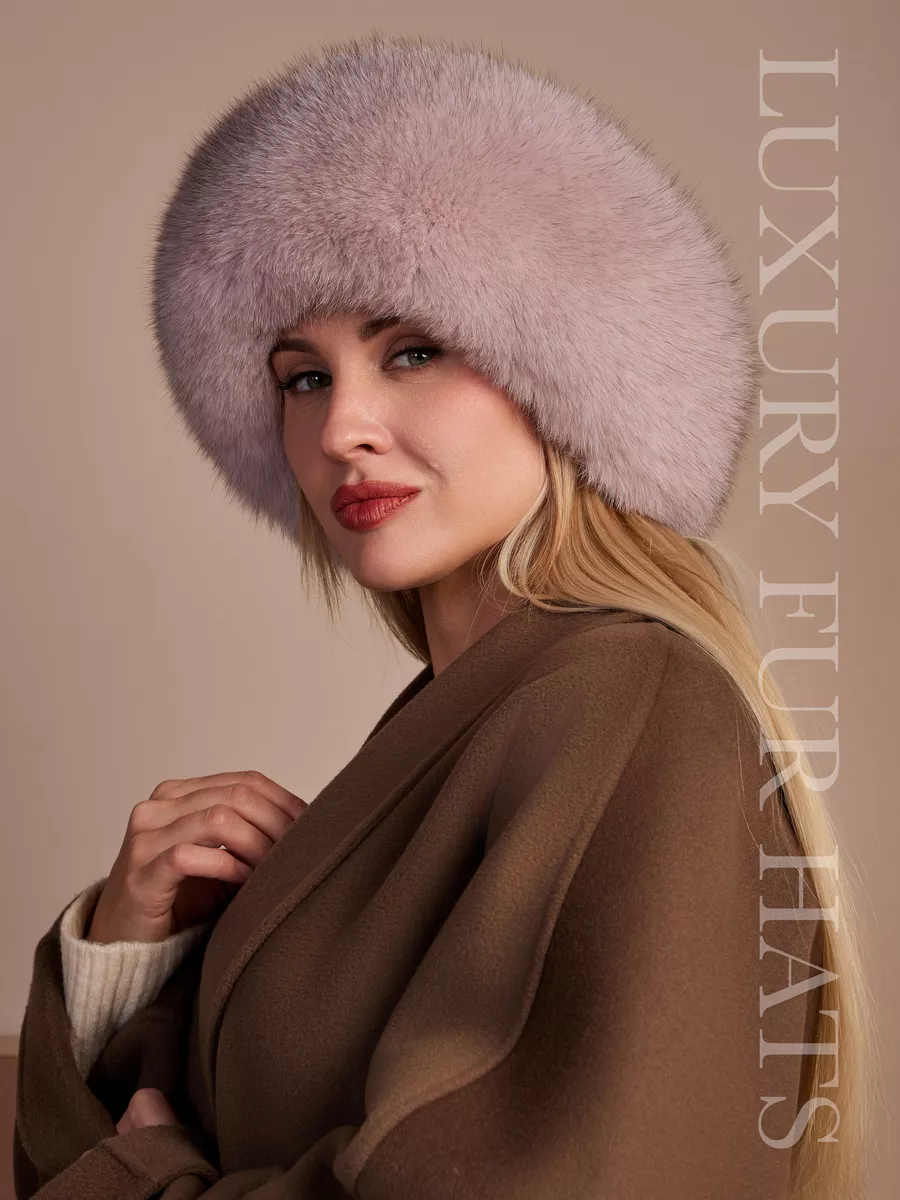 Шапка зимняя кожаная с мехом песца