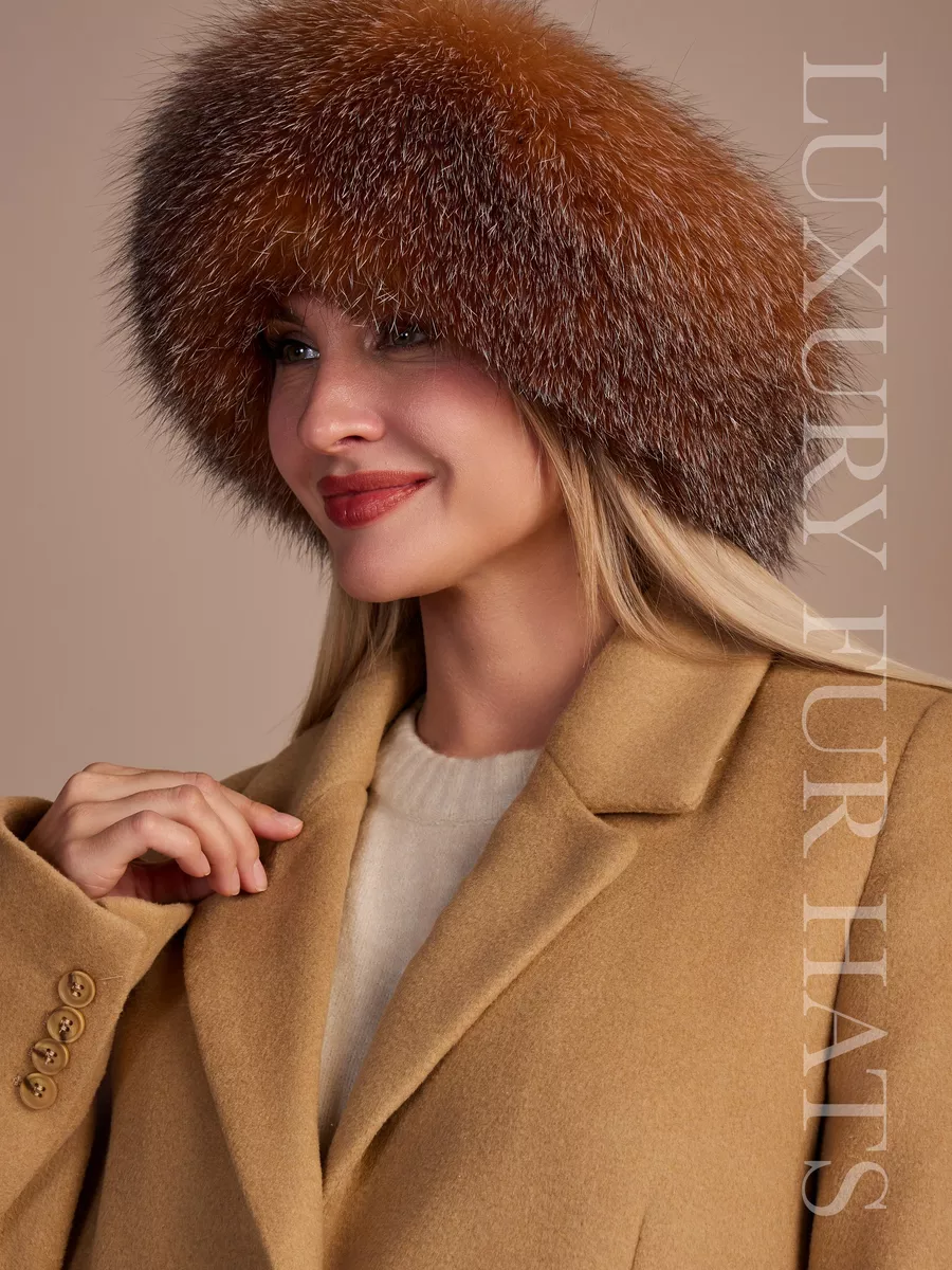Шапка зимняя кожаная с мехом блюфрост