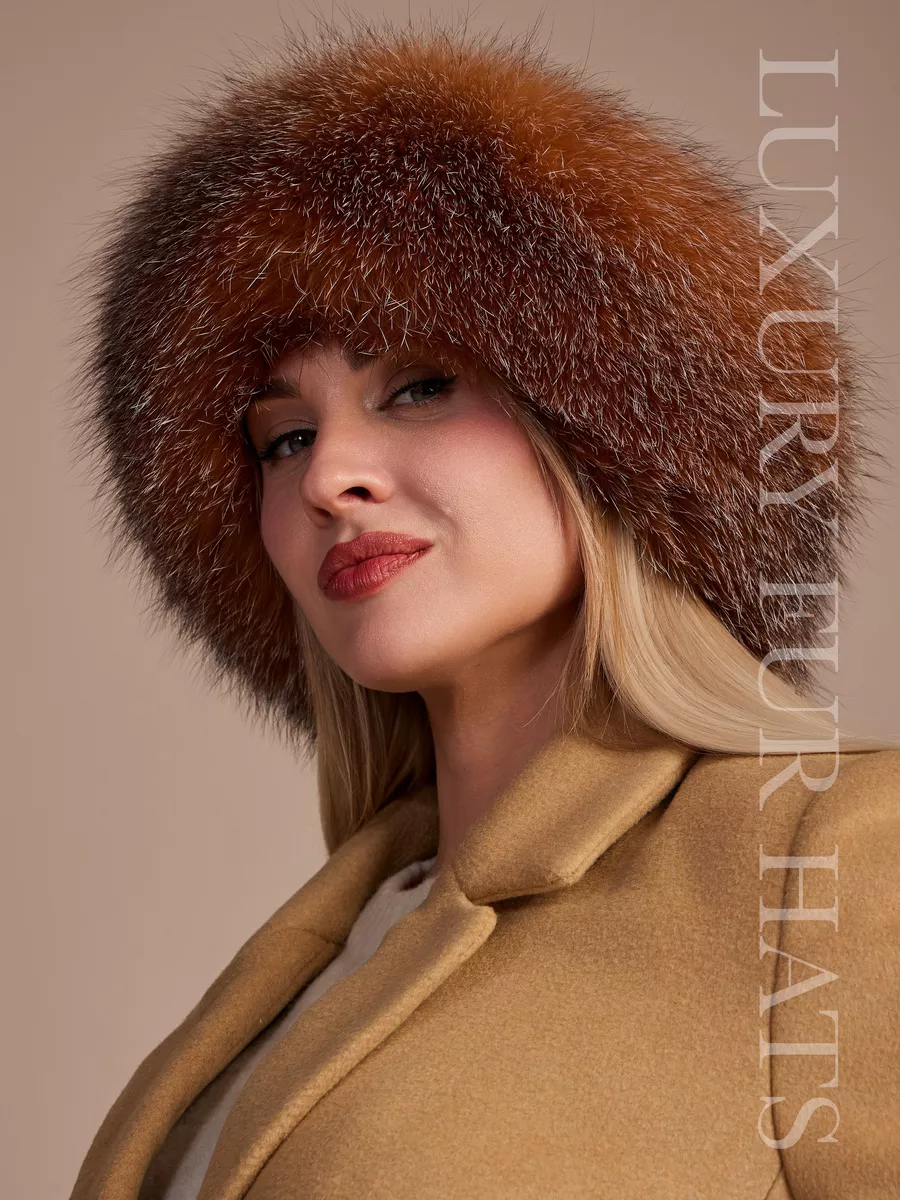 Шапка зимняя кожаная с мехом блюфрост