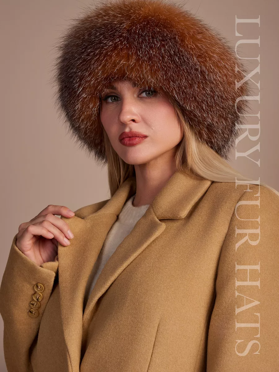 Шапка зимняя кожаная с мехом блюфрост