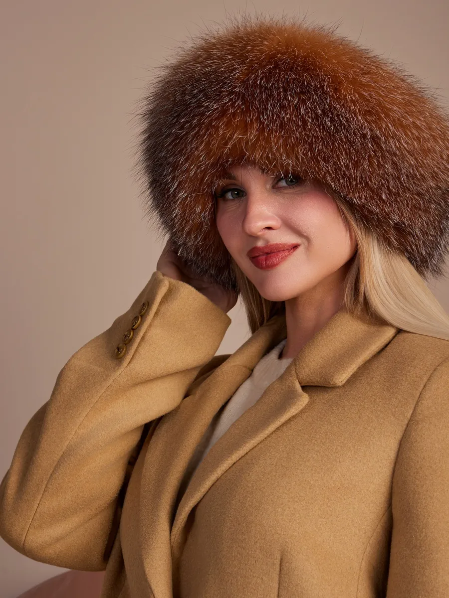 Шапка зимняя кожаная с мехом блюфрост